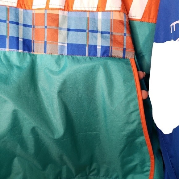 Encrypted Mens Loyalty Plaid Gingham Hoodie Marine Winf Btraker Jacket Size-L - Picture 5 of 14